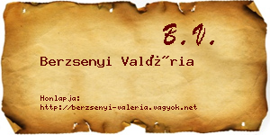 Berzsenyi Valéria névjegykártya